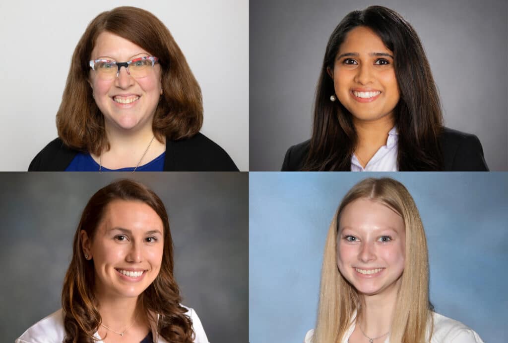 Stacy Ellen, DO, Prachi Gaddam, MD '27, Kathryn Mozzochi, MD '26, and Kendall Smith, MD '26