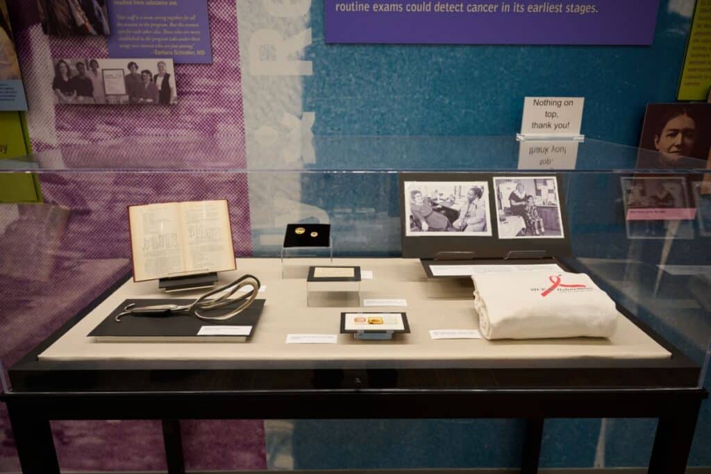 Display from the historical exhibit on the second floor of Drexel's Health Sciences Building